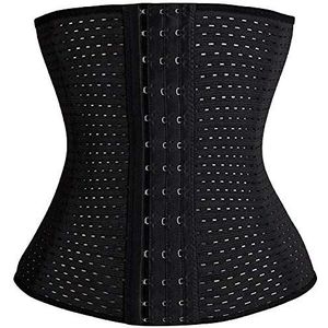 GELing Vrouwen Taille Trainer Corset Verstelbaar met 3 Haak & Oogsluiting Buikcontrole Shapewear Afslanken Body Shaper voor Gewichtsverlies Sport Training Cincher, Zwart, XS