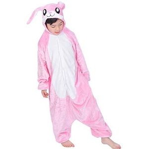 YAOMEI Kigurumi overall voor kinderen, pyjama, onesie, meisjes, jongens, fleece, anime, cosplay, Halloween, Kerstmis, party, kostuum, verkleedfeest, nachtkleding - - 110-120CM (43 ""-47"")