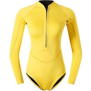 Vrouw duiker duikpak 2 mm neopreen uitrusting lange mouw badpak surfen badmode (wit, XL)