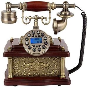 Retro telefoon Vaste telefoon met draaiknop Antieke vaste telefoon LCD-scherm, D.