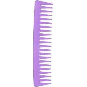 Brede Tanden Kam, Ergonomisch Ontwerp Grote Haar Ontwarrende Kam Afgeronde Draagbaar Haar Netjes voor Nat Droog Haar voor Krullend Haar(Paars)