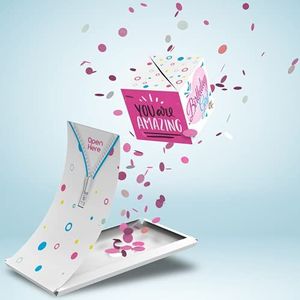 Boemby Exploding Confetti Greeting Card – Surprise Pop Up Gift for Birthdays, Anniversaries, Wedding, Christmas, Thanksgiving, Gender Reveal – Creates Memorable Moments Out of The Box