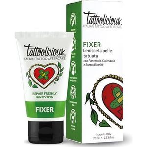 Tattoolicious FIXER - Soothing Cream for brand new tattoo, with Organic Active Ingredients with soothing and calming properties, 75 ml - 2.64 UK fl. oz.