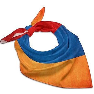 Textuur Armeense vlag vrouwen vierkante zijde gevoel sjaal halsdoek bandana's hoofdsjaals zonnebrandcrème sjaal wrap 45 cm x 45 cm