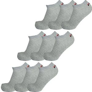 FILA 9 paar sokken, onzichtbare sneakers, uniseks, effen, 35-46 (3 x 3 stuks) (grijs, 43-46 (9-11 UK)), grijs, 43-46 EU