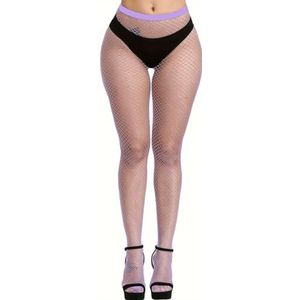 Boolavard Visnetkousen, Hoge Taille Panty's voor Vrouwen, Sparkle Rhinestone Visnet Feest, Visnet Panty's Dames Plus Size One Size Fit All (DE/NL/SE/PL, Leeftijd, One size, Licht Paars)