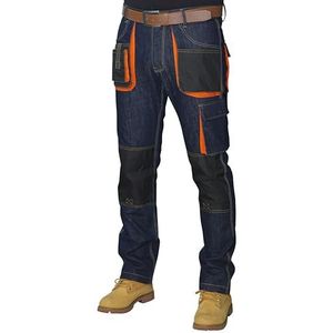 HASHOOB TRADING FZE Werkbroek voor heren, werkjeans, schilderbroek, zware cargobroek met meerdere zakken, Blauw-5, 30W / 32L