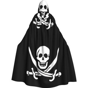 Piraat Vlag Print Halloween Tovenaar Heks Hooded Robe Mantel Kerst Hoodies Cape Cosplay Voor Volwassen