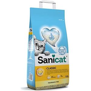 Sanicat – Classic kattenbakvulling zonder geurstoffen | snelle absorptie | hoogwaardig product voor de hygiëne van je huisdier | stofvrij | verpakkingsgrootte 10 l