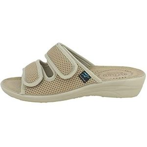Fly Flot - Borutta - Gezondheidsslippers - Beige - Verstelbaar met Klittenbandsluiting