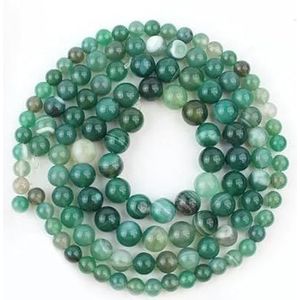 Natuurlijke Rode Agaat Stenen Kralen Ronde Carneool Onyx Losse Kralen Voor Sieraden Maken DIY Armbanden Ketting 15'' 4/6/8/10/12/14mm-Groene Streep Agaat-8m