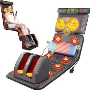 Massagemat Met Warmtekussen, Full Body Massagebed Met Nekmassagekussen, Lichaamsmassager Voor Spierontspanning En Stressverlichting, Opvouwbaar Massagestoelkussen
