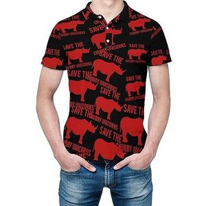 Save The Chubby Unicorns heren shirt met korte mouwen golfshirts regular fit tennis T-shirt casual business tops