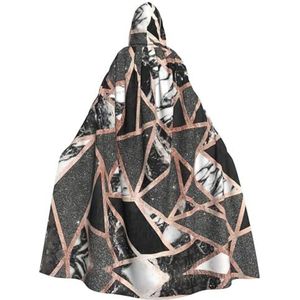 EdWal Rose Goud Marmeren Print Unisex Hooded Mantel, Cosplay Heks Mantel, Volwassen Vampieren Cape, Carnaval Feestbenodigdheden