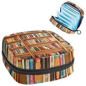 Boekenplank, Periode Pouch Draagbaar, Tampon Opbergtas,Tampon Houder voor Portemonnee Vrouwelijke Product Organizer, Meerkleurig, 4.7x6.6x6.6 in/12x17x17 cm