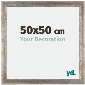 Your Decoration - Fotolijst 50x50 cm - MDF Fotolijst met Acrylglas - Ontspiegeld Glas - Uitstekende Kwaliteit - Metaal Vintage - Mura,