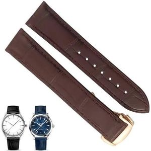 dayeer Leren horlogeband voor Omega De Ville Seamaster Constellation horlogeband (Color : Brown rose, Size : 20mm)
