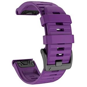 Bandriem Compatibel met Garmin Fenix ​​6 6x Pro Snel compatibel met 22mm 26mm horlogeband Compatibel met Fenix ​​5 5x Plus Quick Release Silicone Pols Bands (Color : Purple, Size : 26mm for Fenix6X