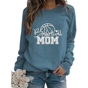 Basketball Mom Sweatshirt, Women's Sports Sweatshirt Long Sleeve Crewneck Pullover Tops Mom Gift