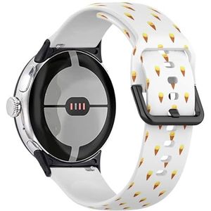 RYANUKA Zachte sportband compatibel met Google Pixel Watch 2 (2023) / Pixel Watch (2022) (Lemon Cone Ice Cream) siliconen armband accessoire
