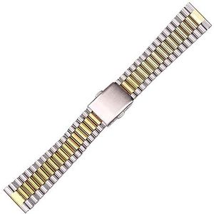 Roestvrij Stalen Horlogebandje Dames Heren Zilver Goud Horlogeband 14 Mm 16 Mm 18 Mm 20 Mm (Color : Middle Gold, Size : 16mm)