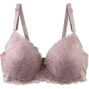 Sexy Gewatteerde Push Up Bras Cup Ondergoed voor Vrouwen Plus Size Lingerie, Reddis-grijs, 105D