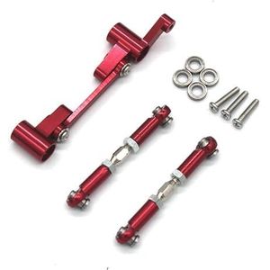For MJX 14210 14209 1/14 RC 4WD afstandsbediening auto metalen upgrade onderdelen Stuurinrichting stuurstang(Red)