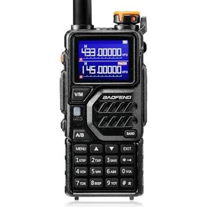 [Chirp-compatibel] BAOFENG K5PLUS Tri-Band Ham Radio Lange afstand, UHF VHF 1,25M Handheld 10W Tri-Power Two Way Radio met Airband, 2500mAh-batterij, 999CH, Frequentiekopie, Scramble