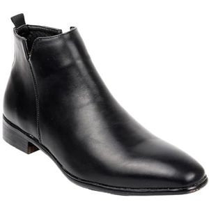 Chelsea Boots Casual Slip On Ankle Waterproof Mens Boots Men's Suede Chelsea Boots (Color : Black-B, Size : EU 49)