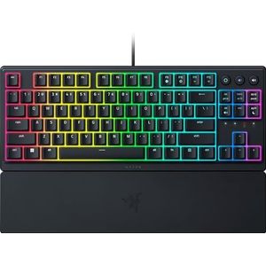 Razer Ornata V3 TKL Gaming Toetsenbord: Low-Profile Toetsen - Mecha-Membraan Switches - UV Coated Keycaps - Backlit Media Toetsen - 8-Zone RGB Verlichting - Morsbestendig - Magnetische Pols Wrest -