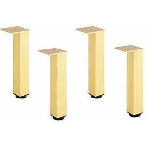 Metalen meubels, voeten, benen Set van 4 bankpoten, vervangende poten, steunpoten, aluminiumlegering kledingkastpoten, bedpoten, verstelbare hoogte 0-18 mm(Gold,20cm/7.9in)