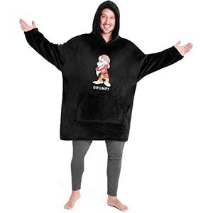 Disney oversized hoodie deken voor mannen, Grumpy, sneeuwwitje, grappige cadeaus voor mannen, Zwart, one size