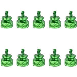 Favordrory 6 #-32 Geanodiseerd Aluminium Duimschroeven, Computer Case Duimschroeven, Duim Schroeven, Groen, 10 PCS