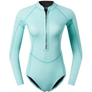Duikpak voor dames, neopreen duikpak 2 mm roze, lange mouwen voor surfen, snorkelen (groen, M)