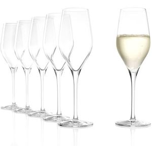 Stölzle Lausitz Champagneglazen Exquisit Set van 6, 265ml – Elegante Kristallen Flûtes Ideaal voor Champagne, Prosecco & Mousserende Wijn – Duits Gemaakt, Vaatwasser- & Schokbestendig