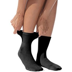 alber's SALUS BAMBOO - 5 paar | Bamboe Sokken voor Dames, Gezondheidssokken, Bamboo Damessokken, Wijde Top, Niet Vernauwend | Zwart | 36-38