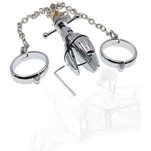 Gerrit BDSM-bondage Roestvrijstalen handboeien Anale buttplug met slot SM-bevestigingsset Afsluitbare handboeien Marteling Slaaffetisj Flirten Handboeien Masturbator Erotisch BDSM-speeltjes for koppel