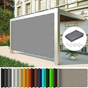 Zonneschermzeil Waterdicht Rechthoek 70 x 500 cm Pes-Polyester Luifelscherm Onderdak Prieel for Outdoor Garden Patio Party, Lichtgrijze