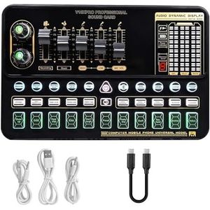 Geluidskaartkit, Professionele Condensator Microfoon BM 800 Draadloze V10 PRO Geluidskaart for PC Computer Telefoon Karaoke Live Zingen Gaming(Gold BM800 V10XPRO)
