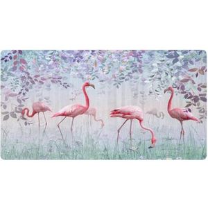 VAPOKF Flamingo in turquoise nevel tuin keuken mat, antislip wasbaar vloertapijt, absorberende keuken matten loper tapijten voor keuken, hal, wasruimte