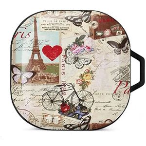 Tour Eiffel Vintage, Parijs oordopjes hoesje compatibel met Samsung hard shell beschermhoes zwart-stijl