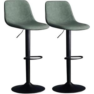 Bar Ergonomische barkrukken set van 2, 360° draaibare stoelen op tegenhoogte met rugleuning, modern design kunstleren stoelen metalen poten Krukken (Size : A)