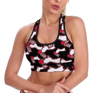 Liefde Hart Guam Ademend Sport BH's voor Vrouwen Draadloze Workout Yoga Vest Ondergoed Racerback Crop Tank Top S