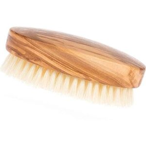 Fendrihan Heren Olivewood Militaire Haarborstel met EXTRA ZACHTE Lichte Borstelharen - Made in Germany