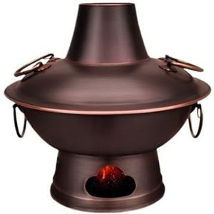 Houtskool Hotpot Traditionele Koperen Hot Pot Messing Oude Beijing Hot Pot Houtskool Hot Pot Koperen Hot Pot Chinese Koperen Hotpot(34cm)