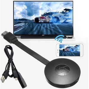 ABPWO Castview streamingapparaat, draadloze beeldschermadapter, 1080p, zwart, wifi, HDMI, USB, tv-stick, compatibel met tv, pc, tablet, ondersteunt Netflix, Hulu Video