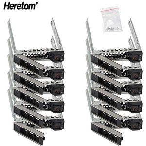 Heretom 10-PACK 2.5 ""DXD9H Harde Schijf Caddy Voor Dell 14e Gen PowerEdge R340 R440 R640 R740 R740xd R840 R940 R6525 R7425 XC Serie SSD SAS SATA NVMe Lade