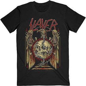 Slayer T Shirt Eagle and Serpent Band Logo nieuw Officieel Mannen Zwart