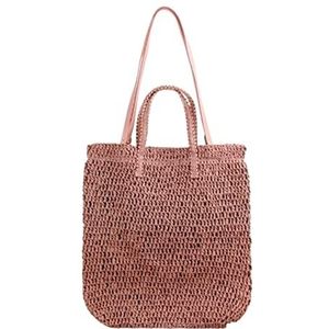 Geweven Strozak Stro Geweven Schoudertas Vrouwen Zomer Tote Tassen Grote Geweven Handtassen Vrouwelijke Strand Gevlochten Boodschappentas Strandtas Strotas (Color : A, Size : 38 * 42cm)