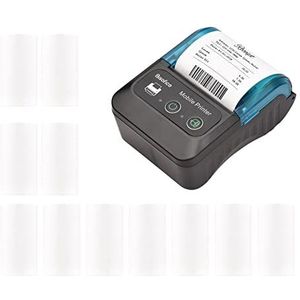 Draagbare 58 mm thermische bonprinter 2 inch mini mobiele zakprinters met 6 thermische papierrollen USB & draadloze BT-verbinding Compatibel met Windows/Android/iOS for Office Market/878 (Color : Blu